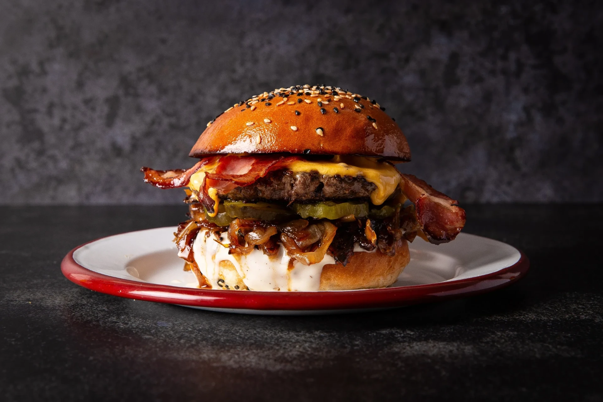 Fresh off the grill — a Flavour Trailer signature burger